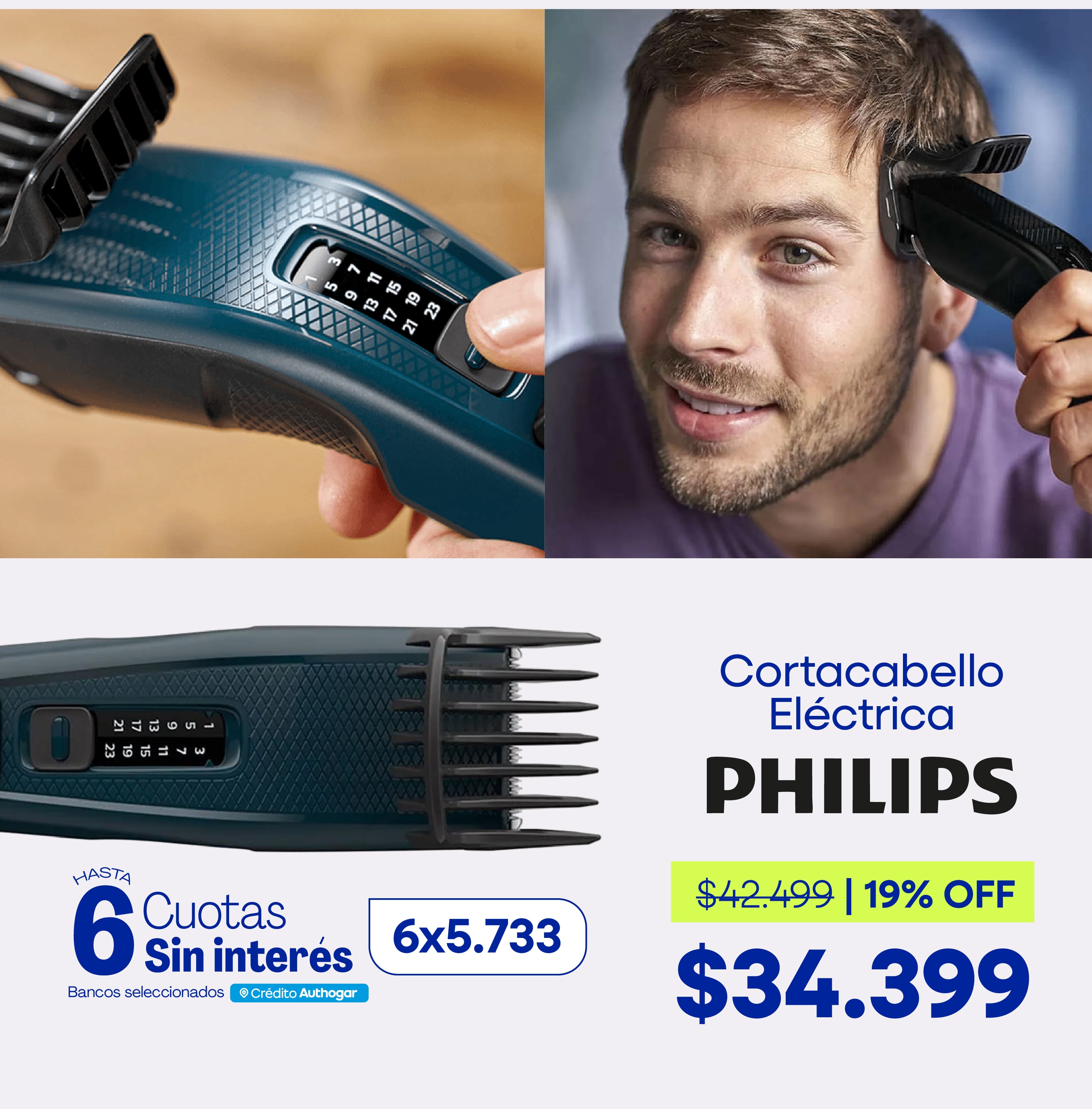 Corta Cabello Philips Electrica Hc3505